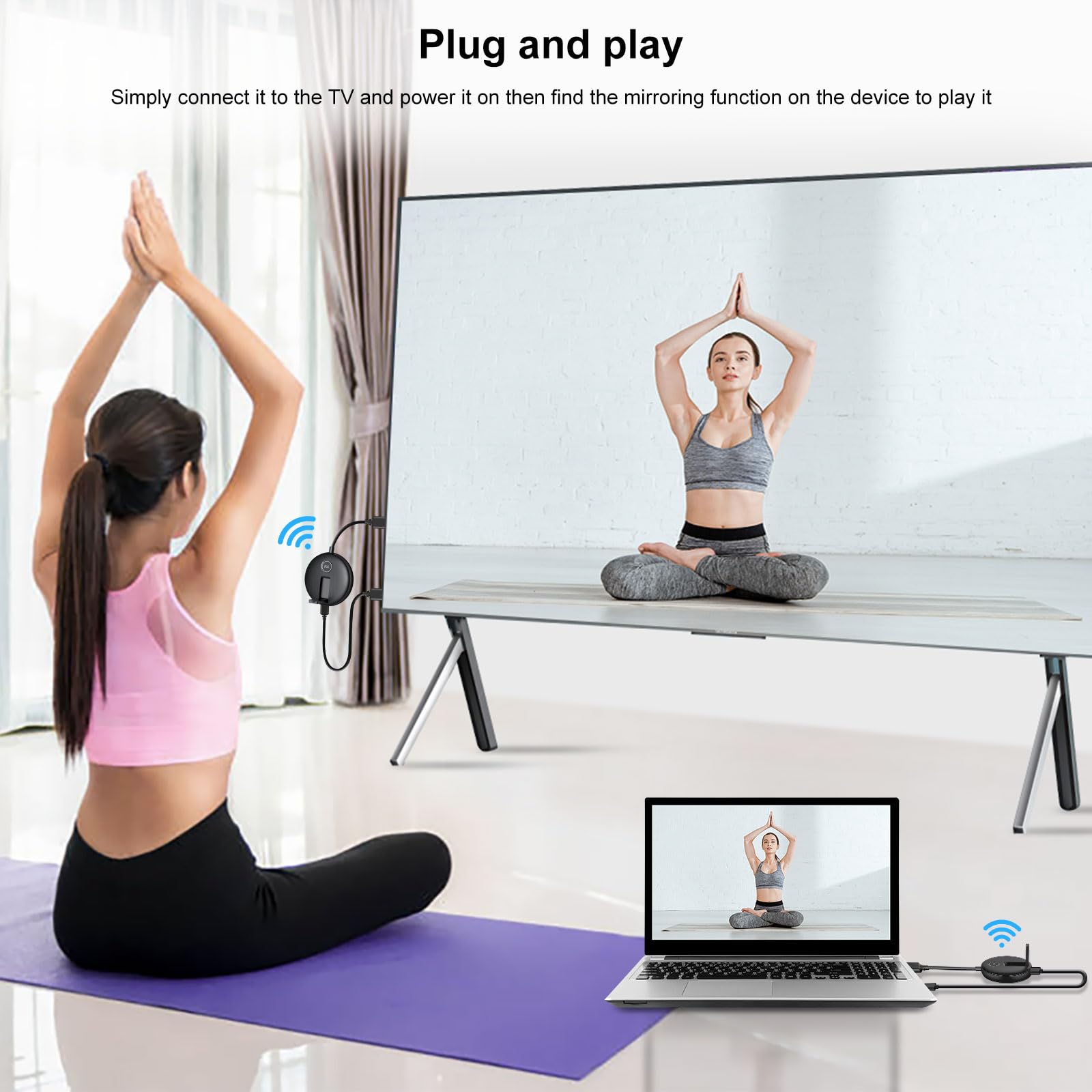 Kit émetteur et récepteur HDMI sans fil HDMI Prend en charge les fréquences 2,4/5 GHz pour le streaming de vidéo et audio à partir d'appareils tels que les ordinateurs portables, les boîtes de câble