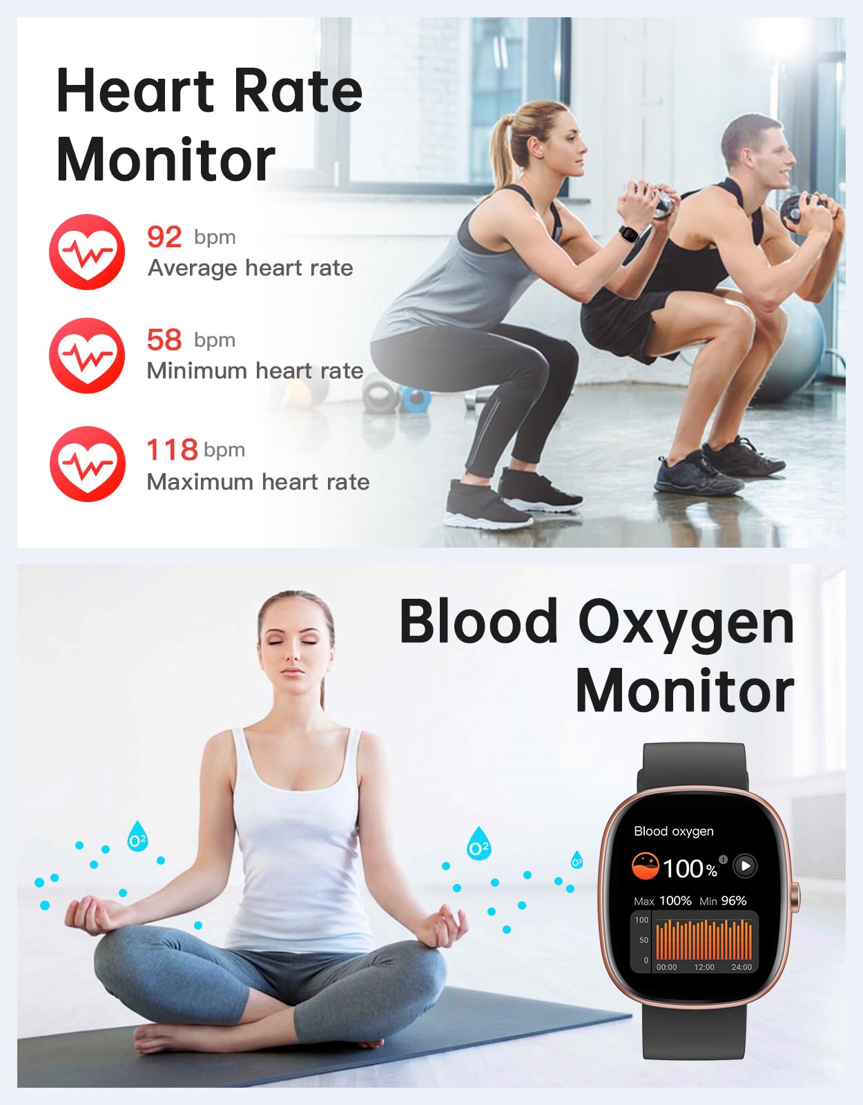 HUAKUA Smartwatch Uomo Donna con Chiamate Bluetooth 5.4, AMOLED 1.83" | Orologio Fitness Contapassi Cardiofrequenzimetro SpO2 Sonno Notifiche, Impermeabile 5ATM, 30 Giorni Standby per Android iOS