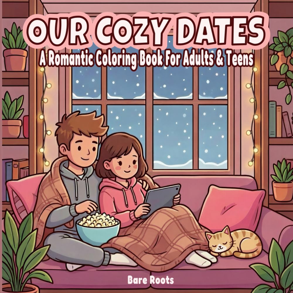 Our Cozy Dates: A Romantic Coloring Book For Adults And Teens
