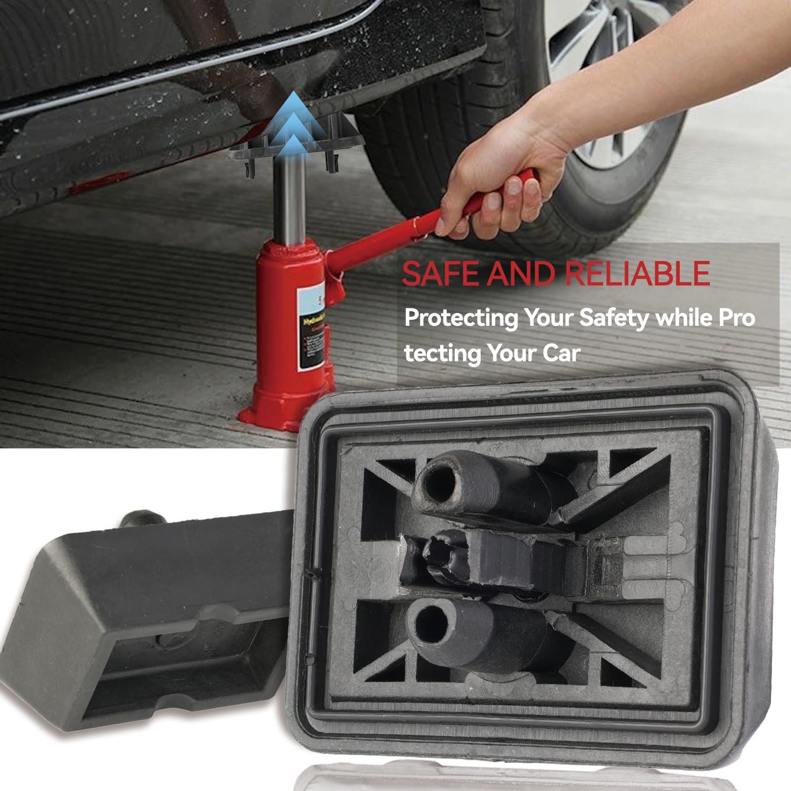 4 pezzi, cric anteriori e posteriori, rettangolari, in plastica, con supporto per veicoli, 51718268885 per BMW E36 E46 E63 E64 E65 (4 pezzi)