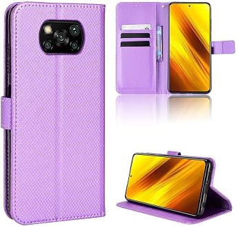 Cover Compatible with Xiaomi Poco X3 Pro,Compatible with Xiaomi Poco X3 / Poco X3 NFC Flip Stand Card Slot Phone Case Purple