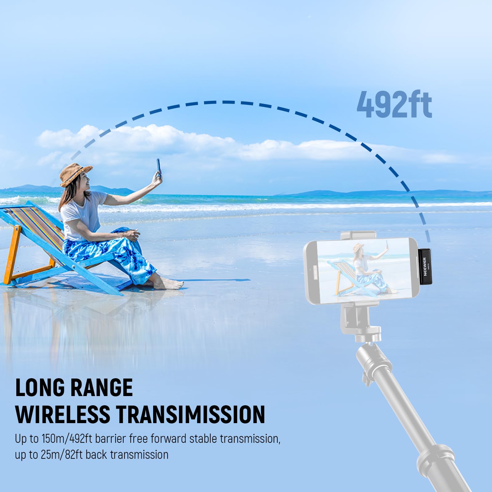 NEEWER Micrófono Lavalier Inalámbrico para USB C con Estuche Carga,Compatible con iPhone/Android/PC/Laptop,Mini Micrófono Solapa 48KHz/24Bit,Cancelar Ruido Batería 24H para Grabación Vlog Vivo, KM18
