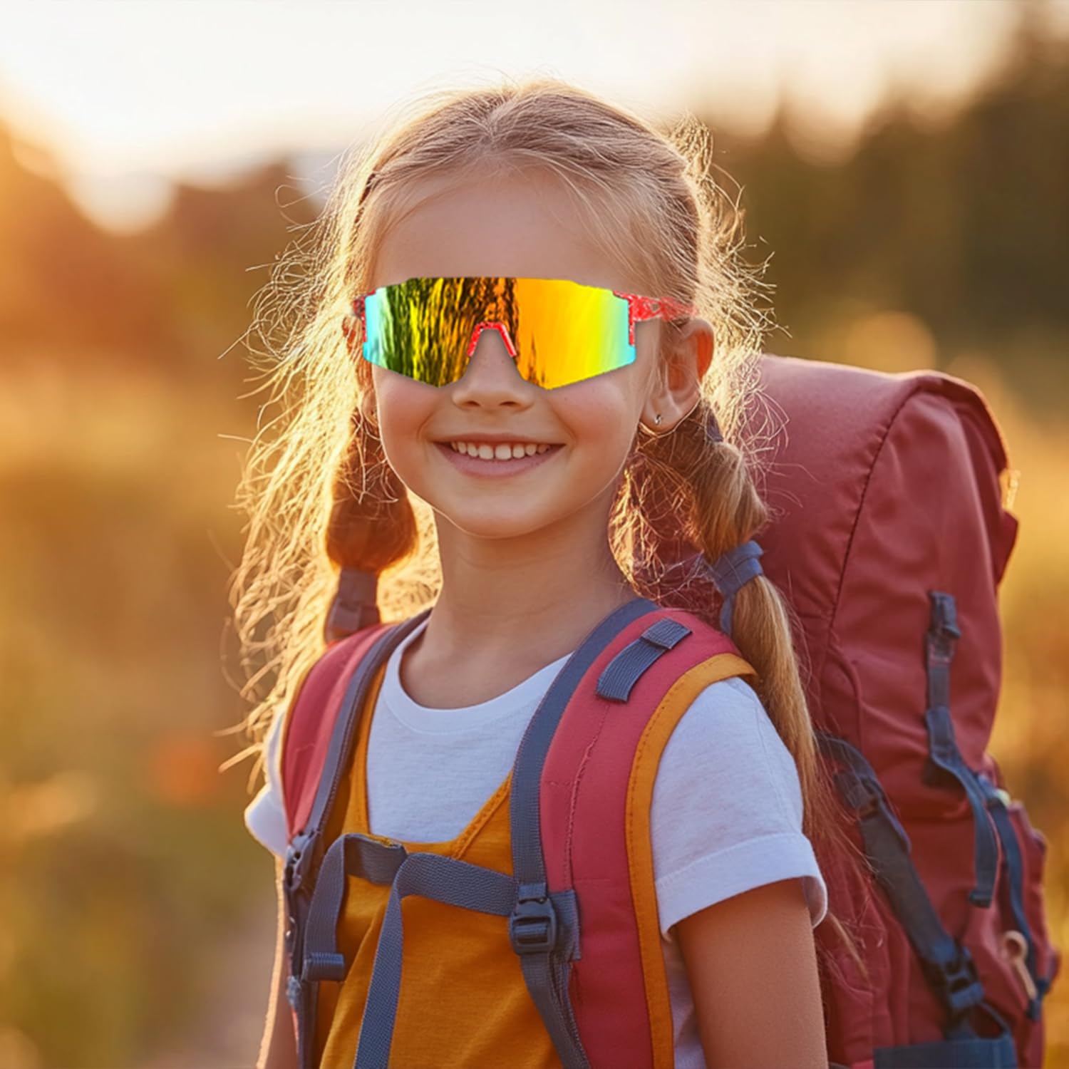 Occhiali da sole da baseball per ragazzi e ragazze, occhiali da sole sportivi UV400 da baseball, occhiali da ciclismo