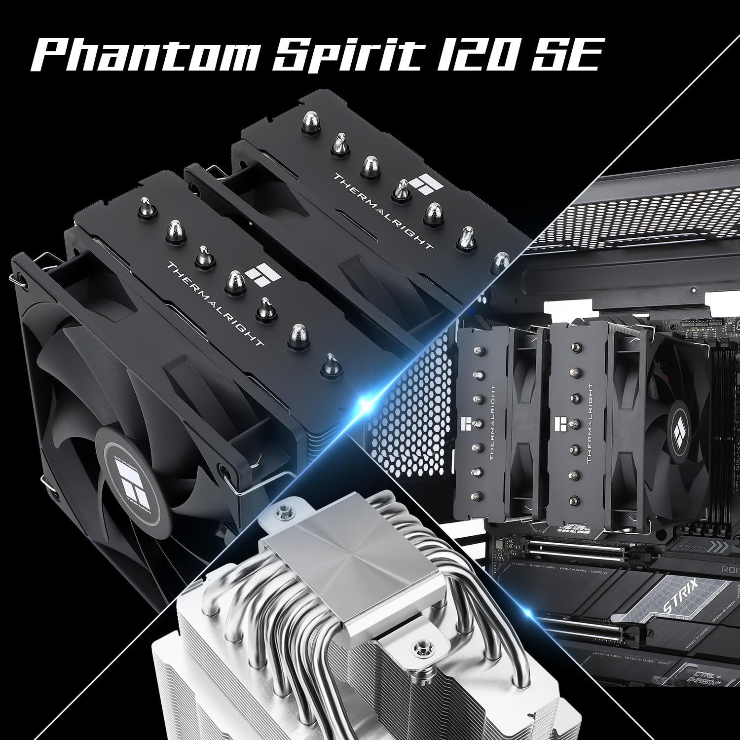 Thermalright Phantom Spirit 120 SE -Raffreddatore CPU, 7 dissipatori calore, doppia ventola TL-C12B V2 PWM da 120mm, tecnologia AGHP 4.0, compatibile con AM4/AM5/Intel LGA1851/1700/115x/1200
