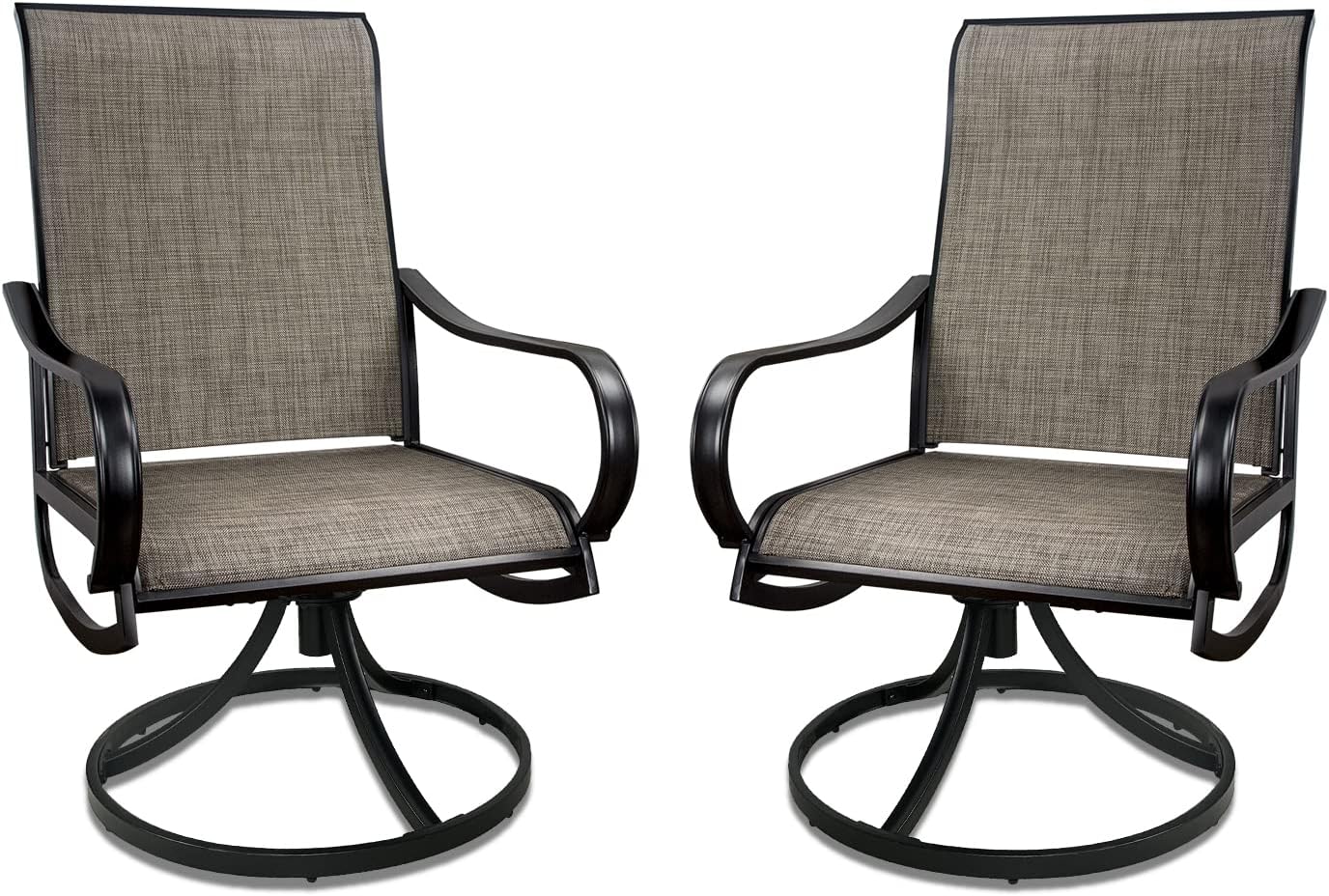 MEOOEM Outdoor Swivel Chairs Set of 2 Patio Dining Chairs