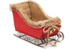 Okuna Outpost Red Santa Sleigh Christmas Decor