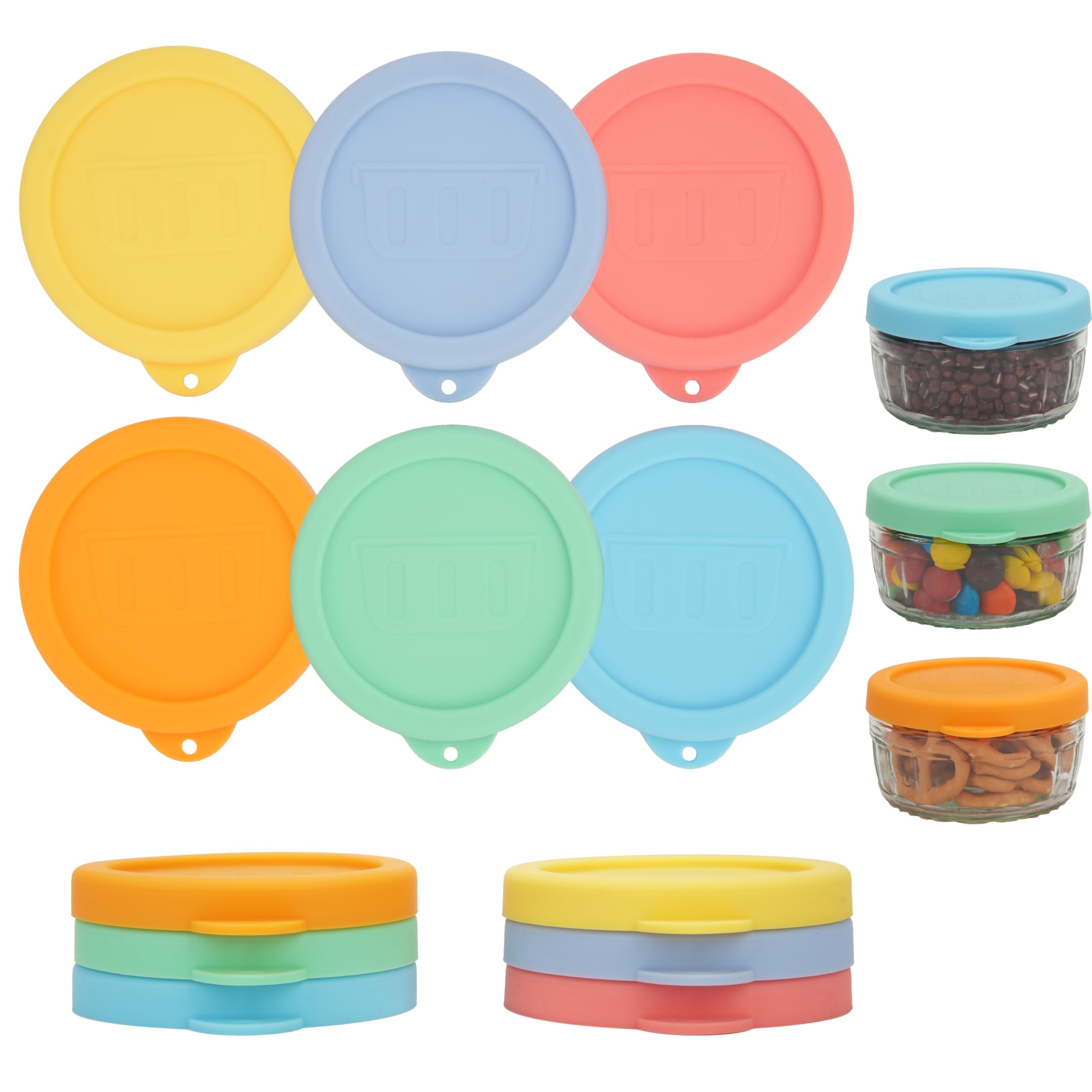 Silicone Lid for Gü Pots 12 Packs Jar Lids Compatible with Gu Puds Cheesecake & Desserts