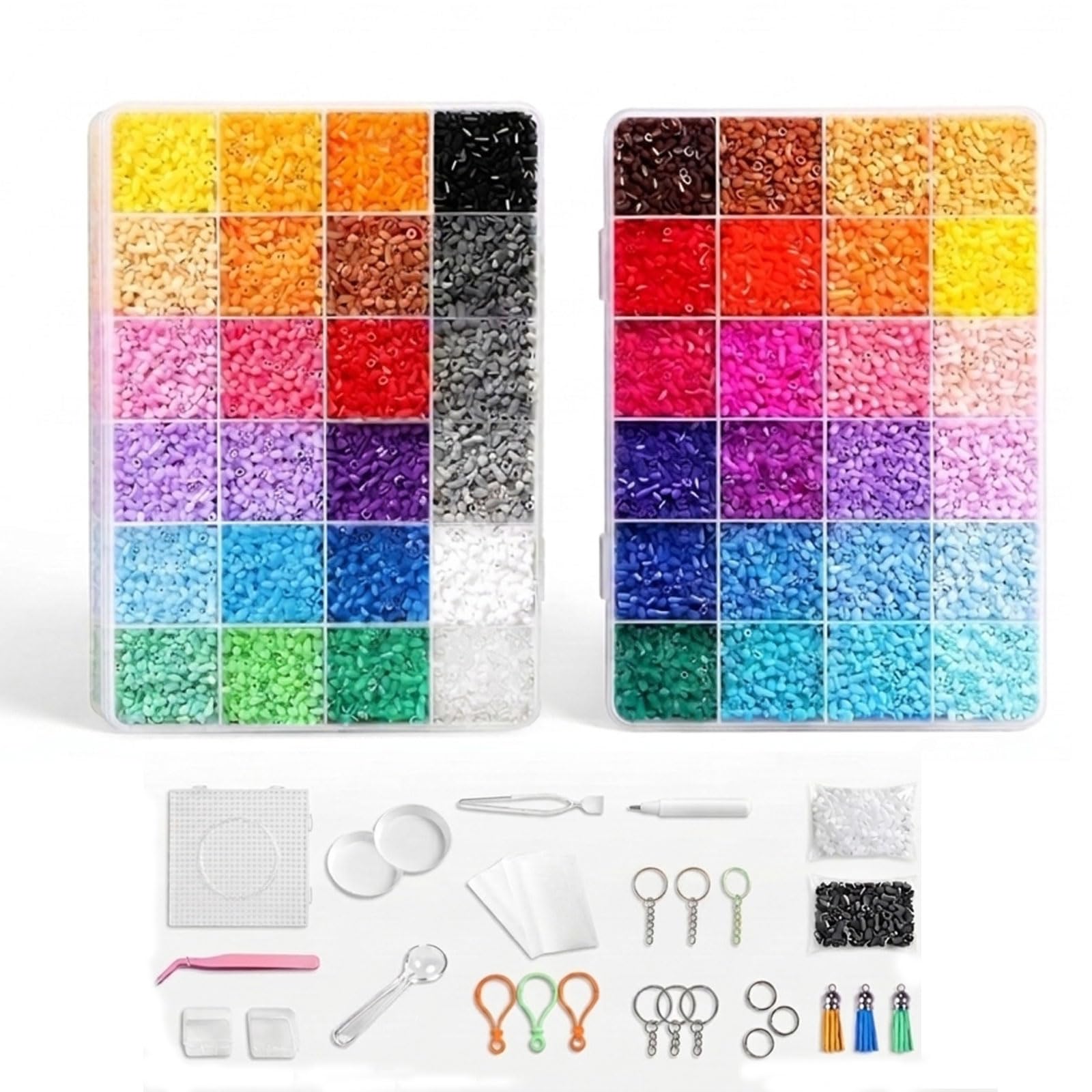 Perler Beads Kit: 26000 Pcs 48 Colors 2.6mm Fuse Beads – Complete Craft Set with Pegboard, Tweezers & Ironing Paper for DIY Art