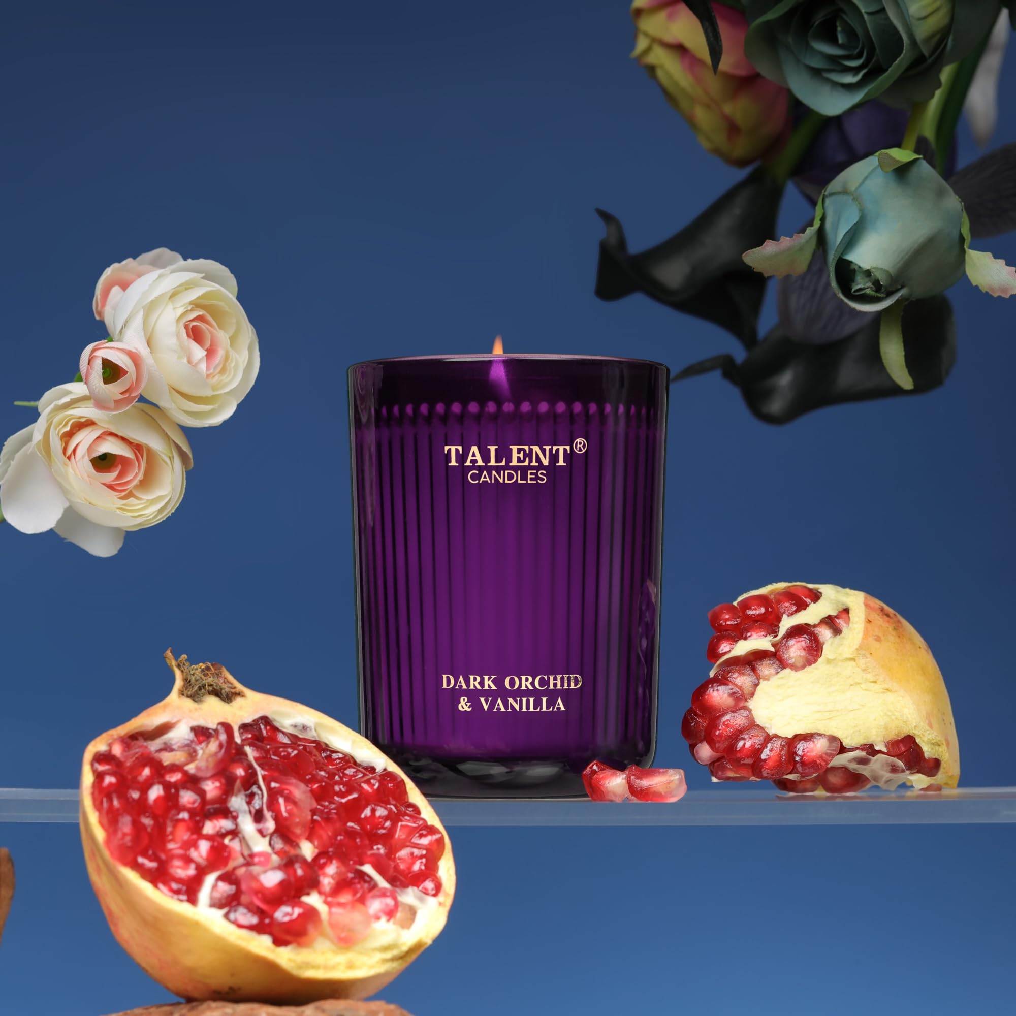 TALENT Duftkerzen, Aromatherapiekerze aus natürlichem Sojawachs, 8,4 Unzen im traditionellen Stil, Kerzengeschenke für Frauen und Männer, Heimdekoration, Dunkle Orchidee und Vanille