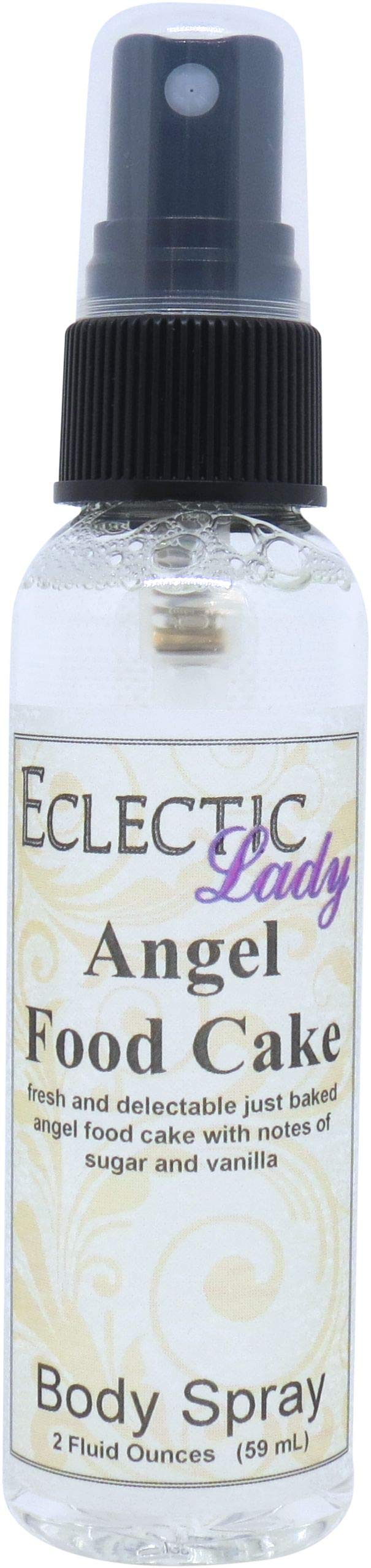 Eclectic Lady Angel Food Cake Body Spray, Double Strength, 2 ounces, Body Mist for Women with Clean, Light & Gentle Fragrance, Cologne with Soft, Subtle Aroma For Daily Use