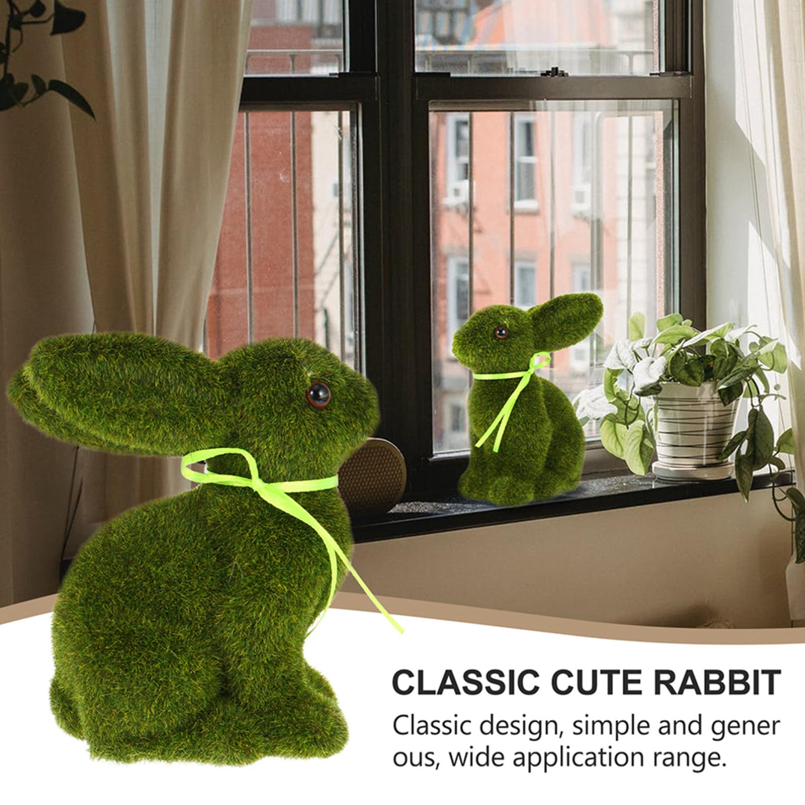 Alipis 3 Sätze Osterdekoration Moosbedeckter Hase Gartendekorationen Dinosaurierkostüm Ornamente Für Ostern Ausgestopft Künstliches Kaninchen Ammer Kunstrasen Green 2 Stück * 3