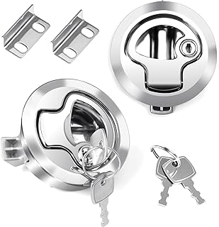 Boat Hatch Latches - Zinc Alloy Slam Latch 2 Pack, Rustproof Flush Mount Marine Boat Latch Heavy Duty, for Yachts, RVs & Cabinets, Door, Applications, 100% Metal Construction
