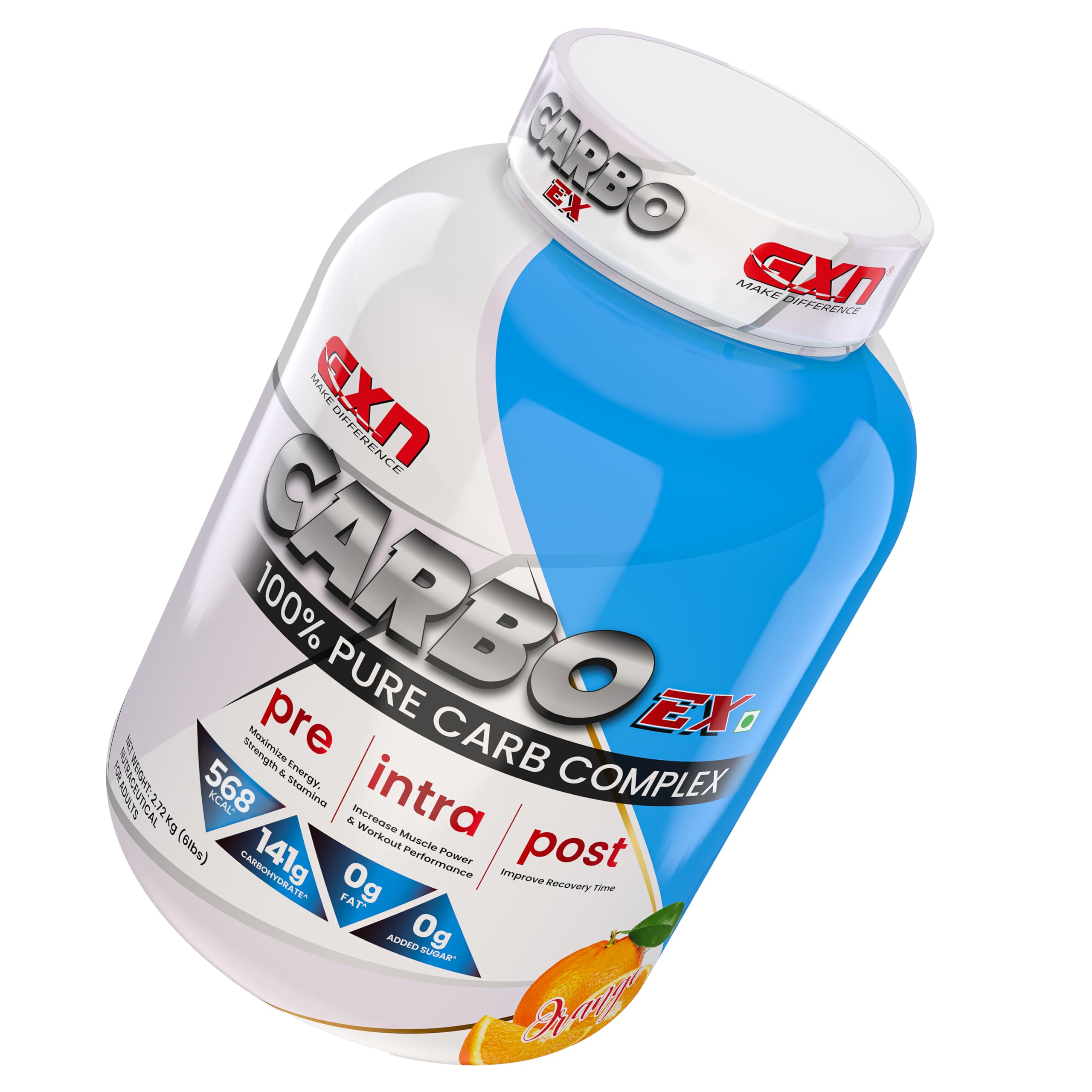 Greenex Nutrition (GXN) Carbo Ex 6 lbs | 281 Kcal | Zero Added Sugar | Orange | 37 Servings — Amazon image 4
