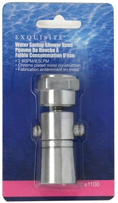 LDR 502 1100 Water Saving Showerhead with Push Button Flow Control, Chrome Plated Brass