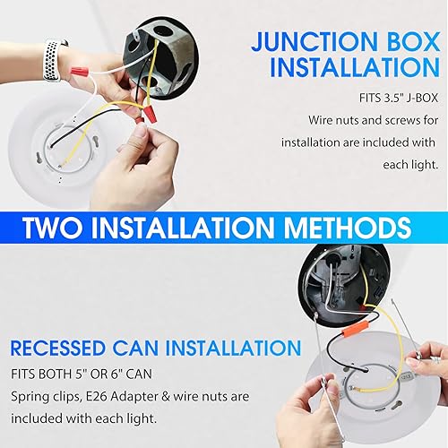 Miniatura 7 de Luz de disco LED de 56 pulgadas, luz de techo LED de montaje empotrado en superficie de 800 lúmenes, 9.5 W 4000 K blanco frío, regulable,