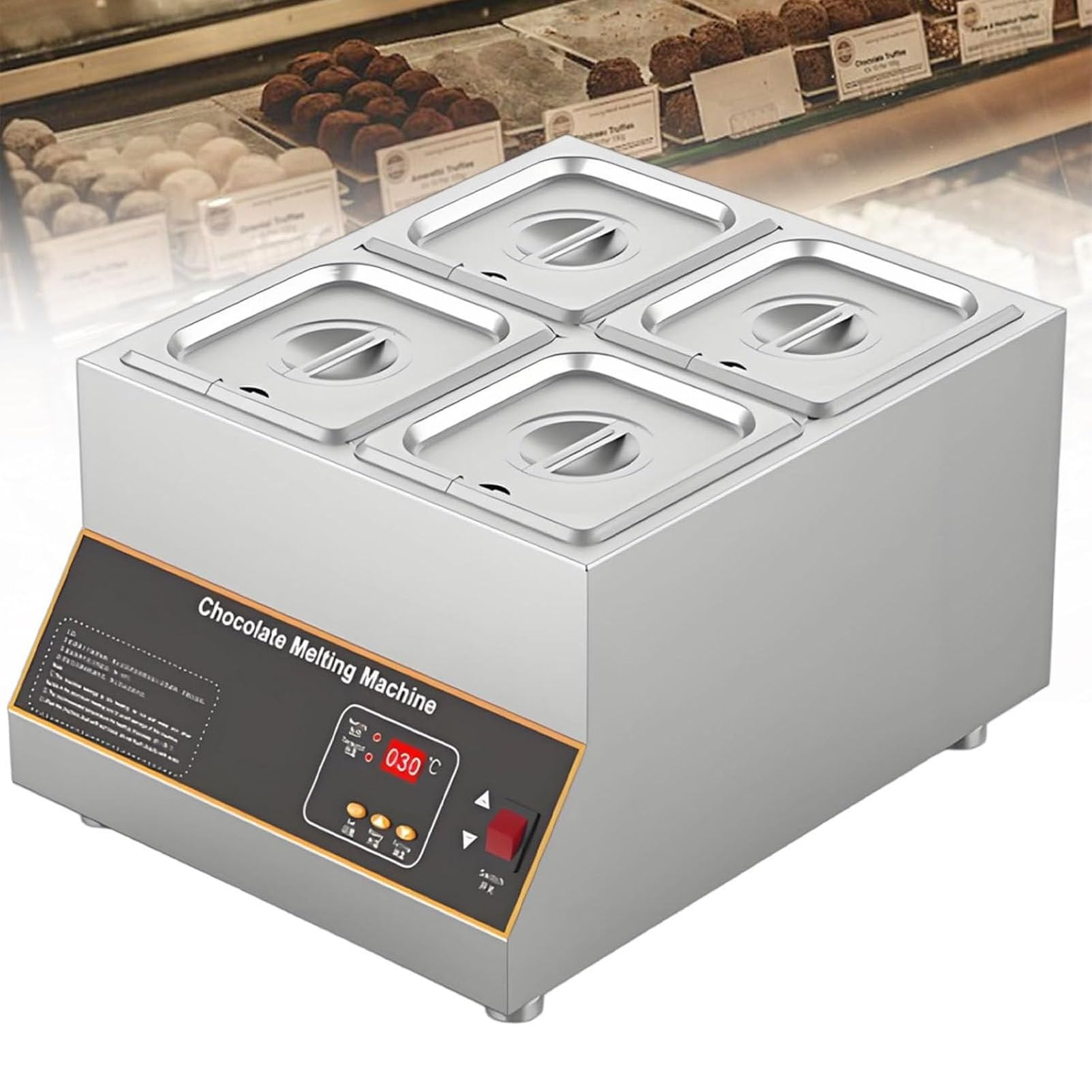 Tempéreuse à Chocolat numérique 500 W, Machine à Fondre Le Chocolat, contrôle de température réglable de 0 à 85 °C, idéale pour Chauffer et Maintenir Le Chocolat au Chaud Four-Cylinder