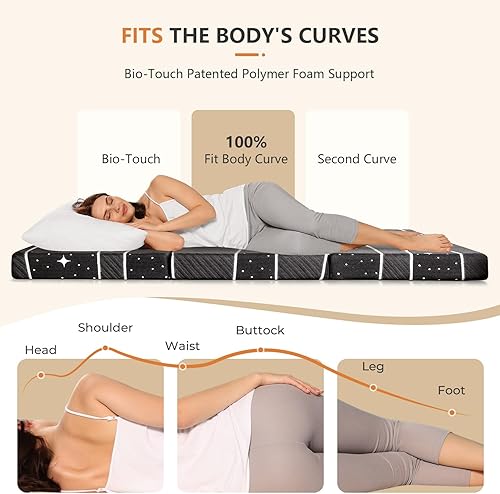 Miniatura 10 de Sweetnight Colchón plegable de 4 pulgadas con una funda plegable y lavable  Medio firme con diseño antideslizante  Adecuado para viajes en caravana,