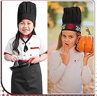 Vista 7 de Hibachi - Conjunto de disfraz de chef y delantal, disfraz de teppanyaki japonés completo profesional con sombrero de chef alto