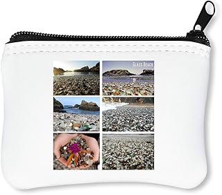Glass Beach California Artwork Portafoglio Con Cerniera Porta Monete