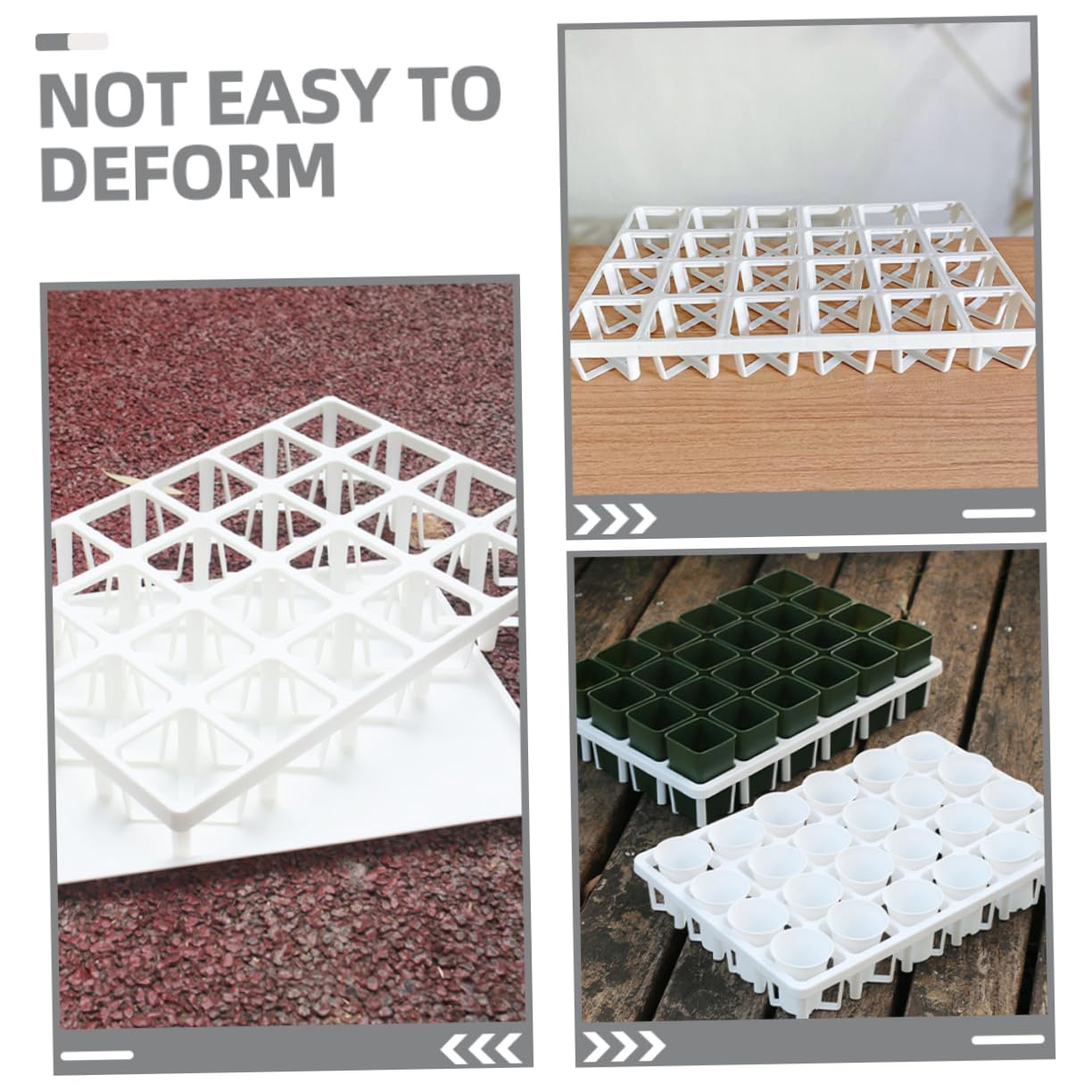 TOYANDONA 6 Pièces Supports de Germination en Plastique Blanc pour Plantes Succulentes, Supports pour Plateaux de Culture, Étagères de Stockage pour Producteurs