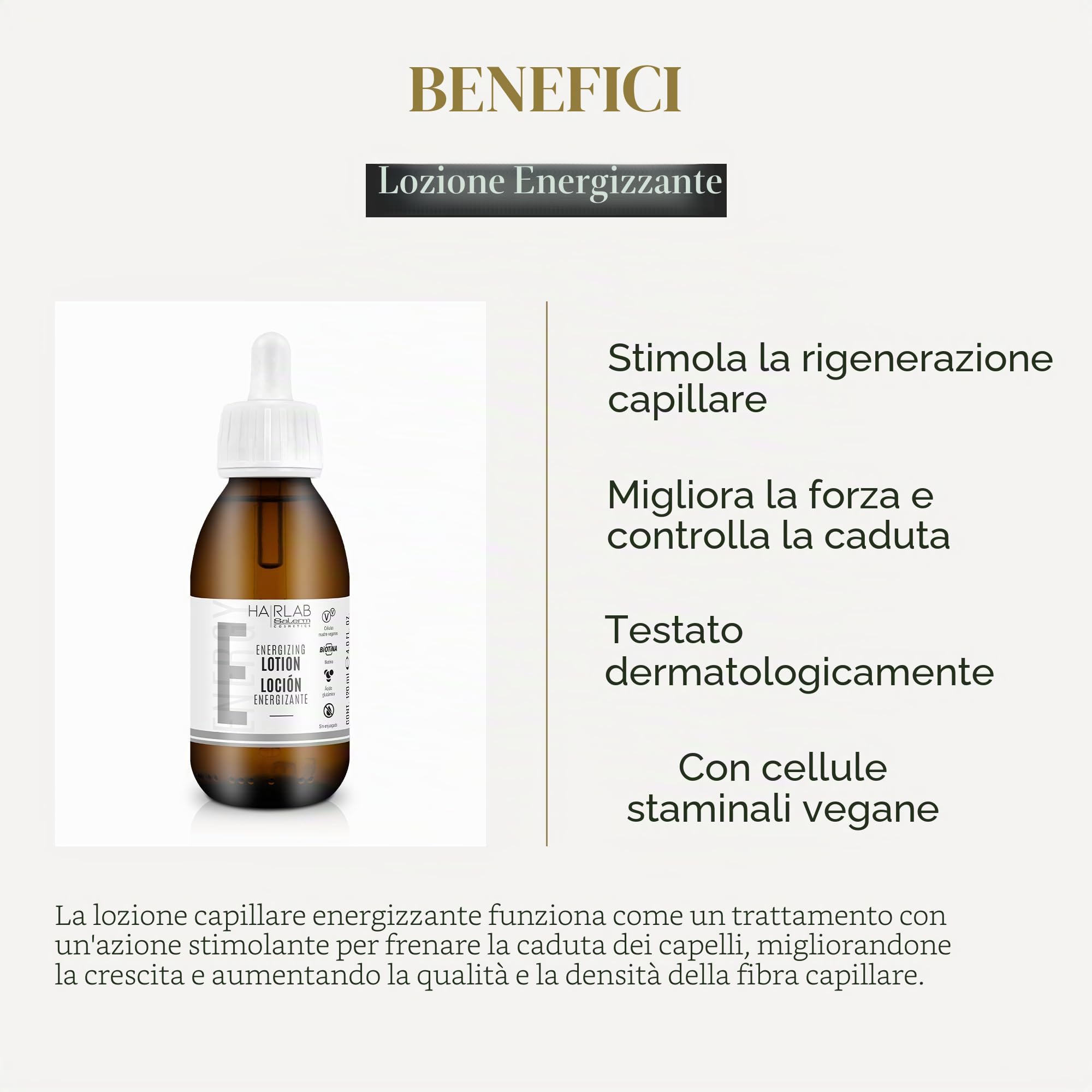 SALERM - Lozione anticaduta - Lozione energizzante Hair Lab - 120 ml - Trattamento anticaduta per capelli donna e uomo - per capelli sottili - rallenta la caduta dei capelli - stimola la rigenerazione
