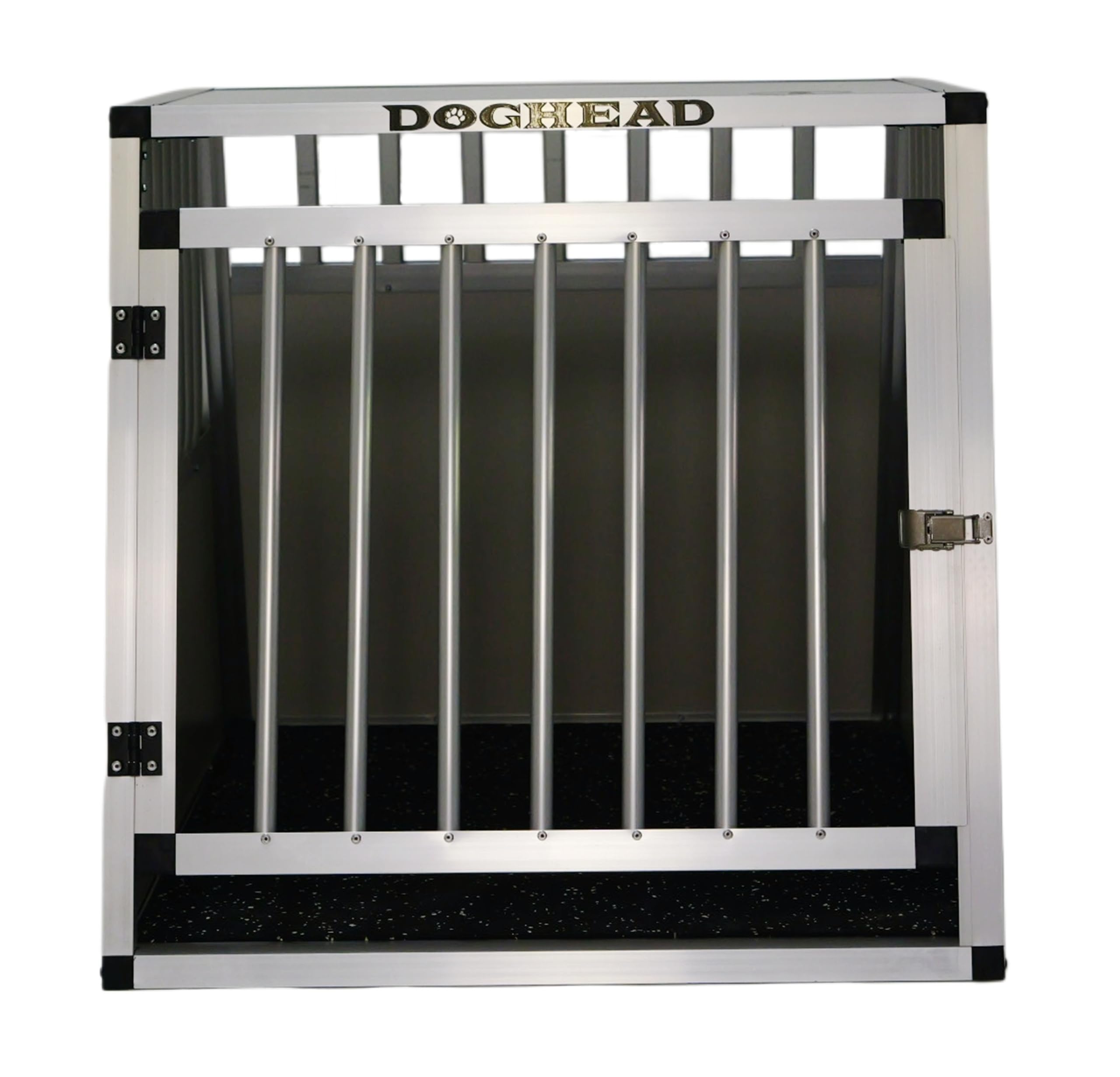 DOGHEAD Hundetransportbox Comfort, Single 65x80x63 cm, Grau/Silber, Aluminium, Beidseitig Abgeschrägt 75°