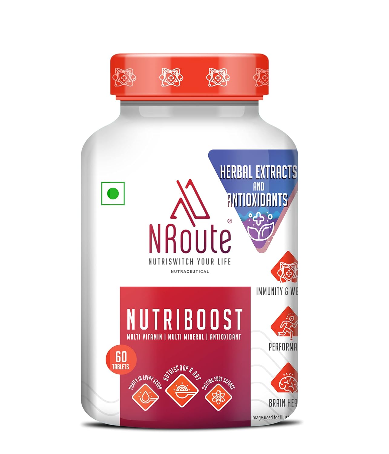 NRoute Nutriboost MultiVitamin for Men & Women with Herbal Extracts