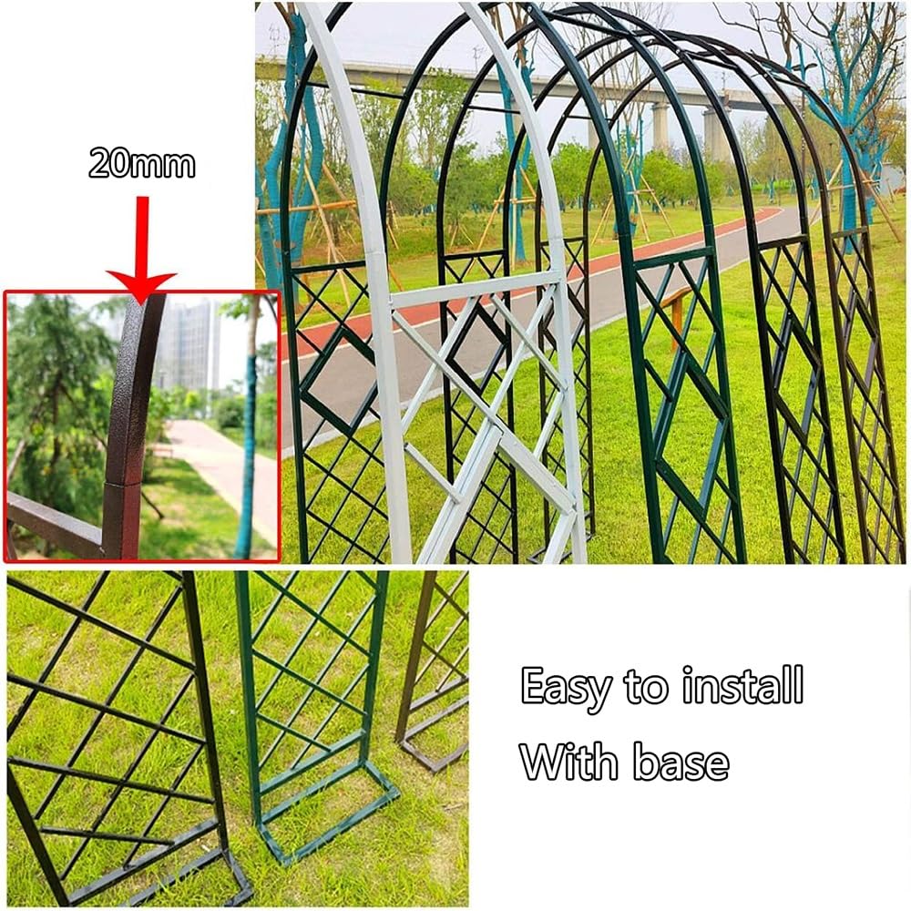 Arceau à Rosiers pour Plante Grimpantes, Large Arche de Jardin Support avec Cadre en Acier, pour Plantes Grimpantes,Pergola De Gloriette Fer Forge, Résistant Aux Intempéries (Couleur : Brun, Taille