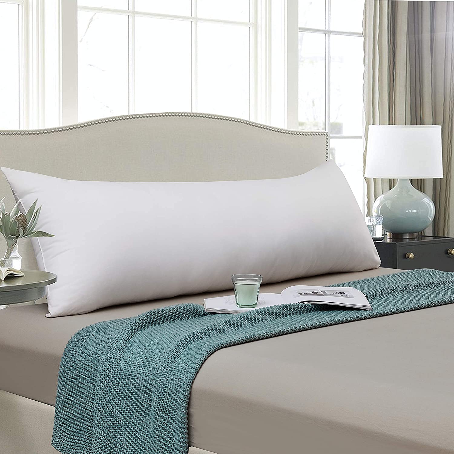 Habitat Ada Ultra Soft Full Body Pillows Insert Breathable Large Bed Pillow for Adults Micro Fiber Long Side Sleeper Pillow for Sleeping (18x54 inch) - White-image-37