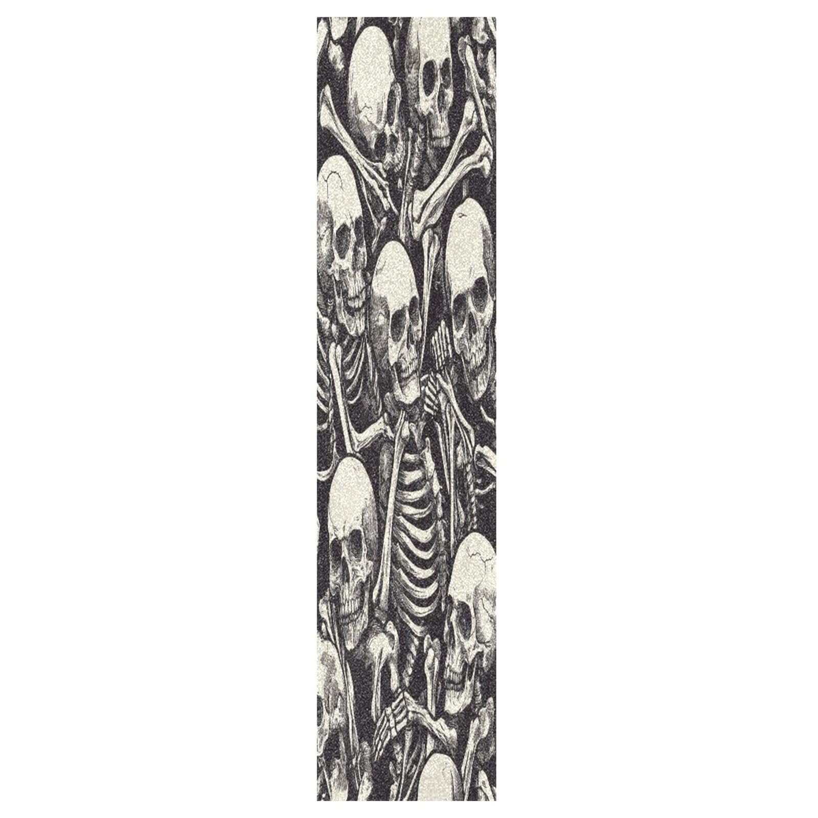 CEBUGI Skull Skateboard Grip Tape 44x10in Waterproof Tear-Proof Longboard Grip Tape Bubble Free Non-Slip Scooter Grip Tape for Girls Boys