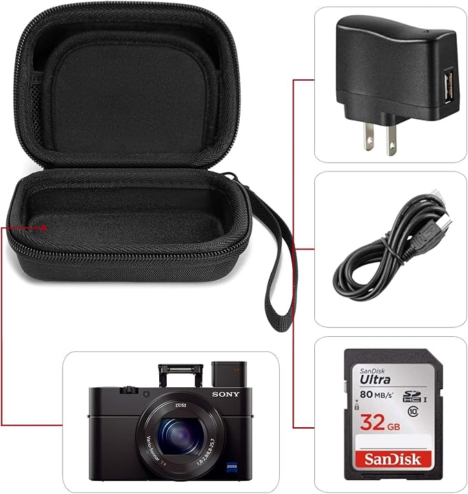 Maletín protector para cámara digital Cwatcun negro miniatura 2