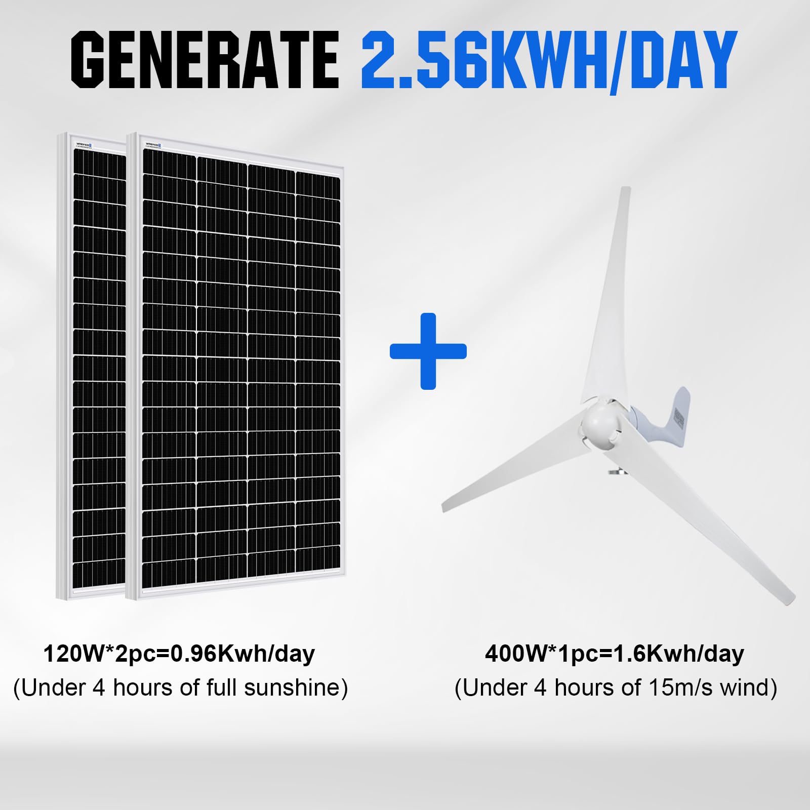 Kit Generatore Eolico 400W ECO-WORTHY - Con Regolatore Ibrido 20A, Per Sistemi Solari E Eolici - Foto 7