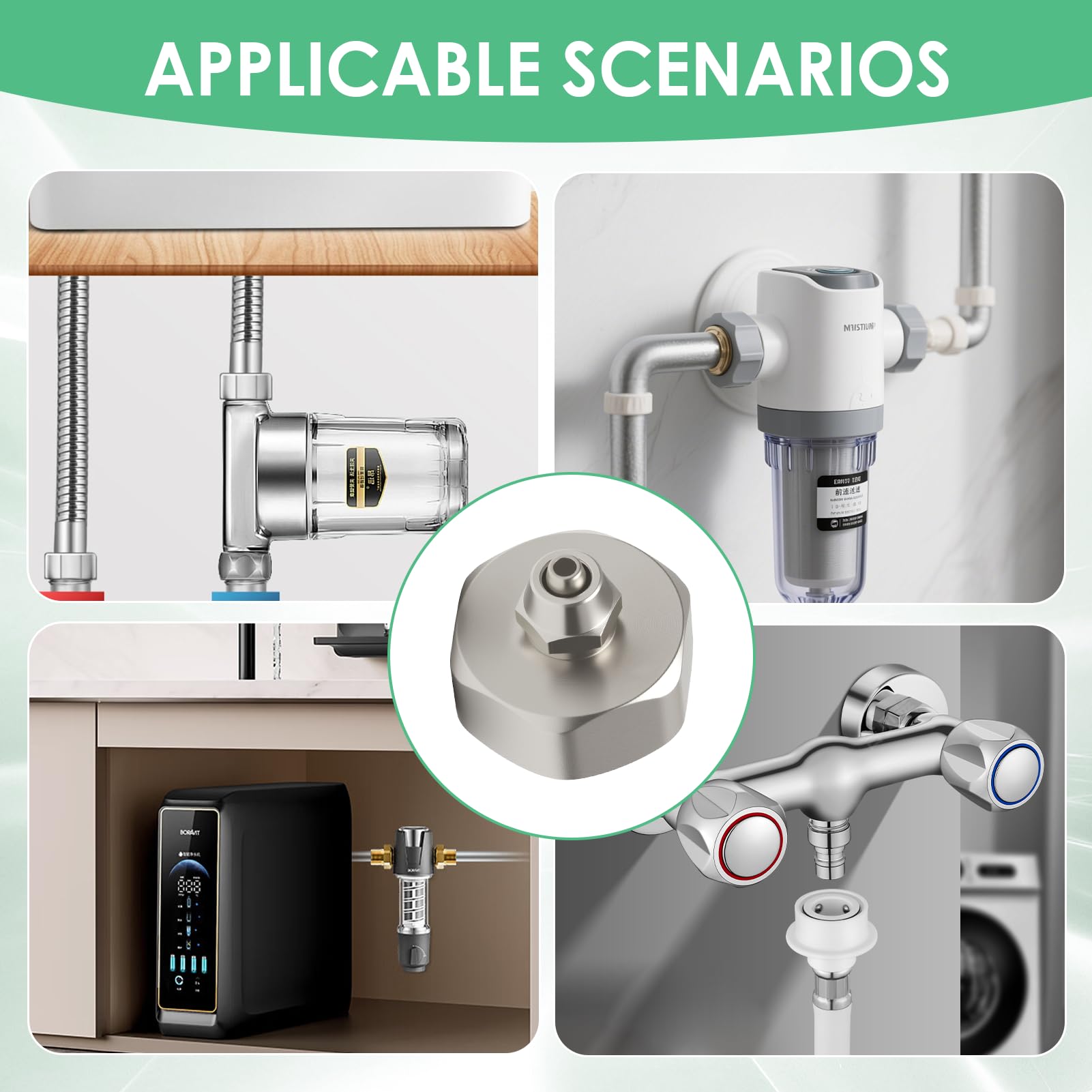 Adaptador de Conexión de Latón 3/4 Hembra a 1/4 Pulgadas, Conector Universal para Filtro de Agua, Compatible con Refrigeradores, Sistemas de Ósmosis Inversa y Acuarios, Instalación Segura Sin Fugas — view 6