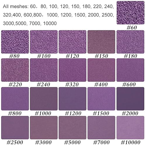 Miniatura 52 de Papel de lija de grano 240, hojas de lija en seco y húmedo, papel de arena abrasivo de cerámica de alto rendimiento para acabado de muebles