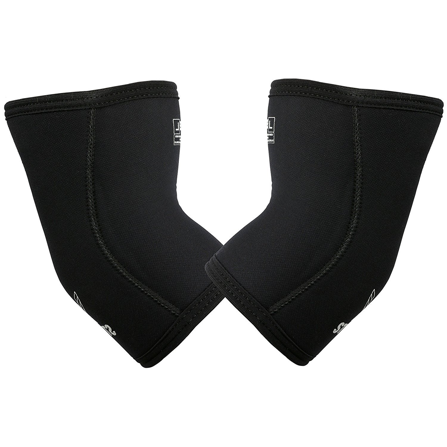 Stoic Elbow Sleeves for Powerlifting - 7mm + 5mm Thick Neoprene Sleeve for Bodybuilding, Weight Lifting Best for Squats, Cross Training, Strongman Professional Quality & Ultra Heavy Duty (Pair)