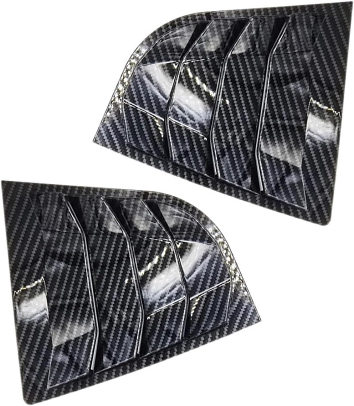 Car Rear Louver Window Compatible with KIA Forte K3 2013-2018 Side Shutter Cover Trim Sticker Vent Scoop Frame ABS Carbon Fiber Accessories