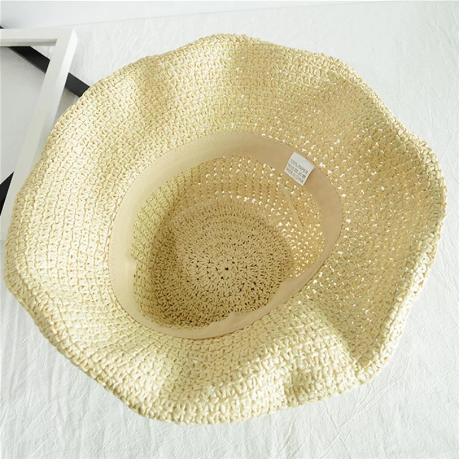 Cappello di Paglia Cappello di paglia estivo pieghevole da spiaggia for le vacanze donna
