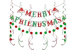 Red and Green Merry Friendsmas Banner for an Unforgettable Friendsmas Party
