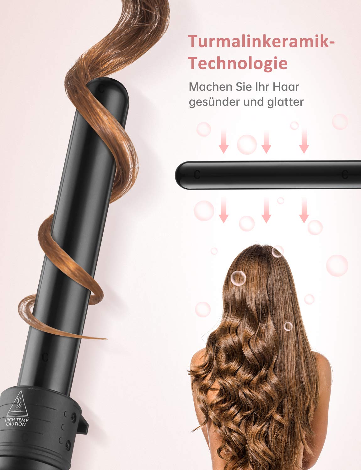 LOETAD Lokówka do włosów 6 w 1, wielofunkcyjna, wymienna powłoka ceramiczna Curling Iron wyświetlacz LED