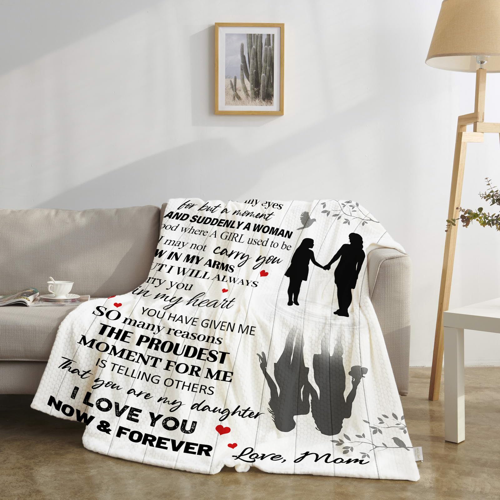 Tochter-Geschenkdecke – 152,4 X 127 Cm, Aus Weicher Mikrofaser, Personalisierbar Mit Lieben Botschaften