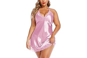 Women's Plus-Size Satin Lace Chemise Nightgown