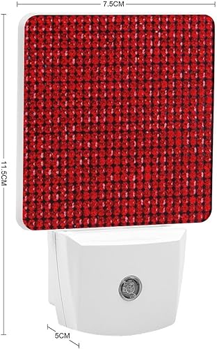 Miniatura 5 de Luz nocturna roja, luz nocturna de decoración de diamantes triturados, 1 paquete de decoración de diamantes de imitación con enchufe inteligente