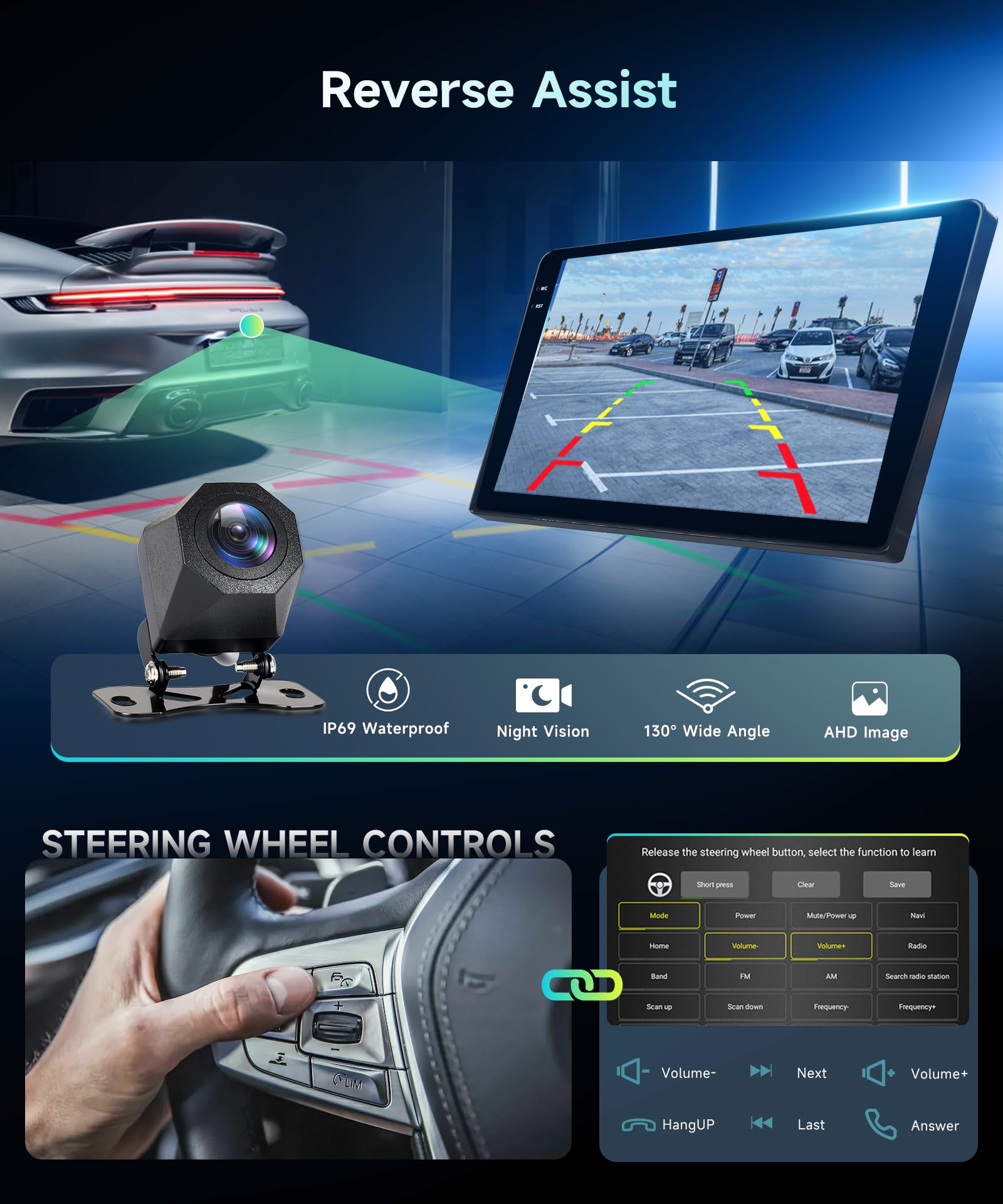 4G+64G Rimoody Android Autoradio per VW Tiguan 2010-2015 9" Schermo IN-CELL Stereo Auto con Wireless Carplay Android Auto Navi GPS Mirror Link Bluetooth WiFi/FM/RDS/EQ/SWC/USB Telecamera Posteriore