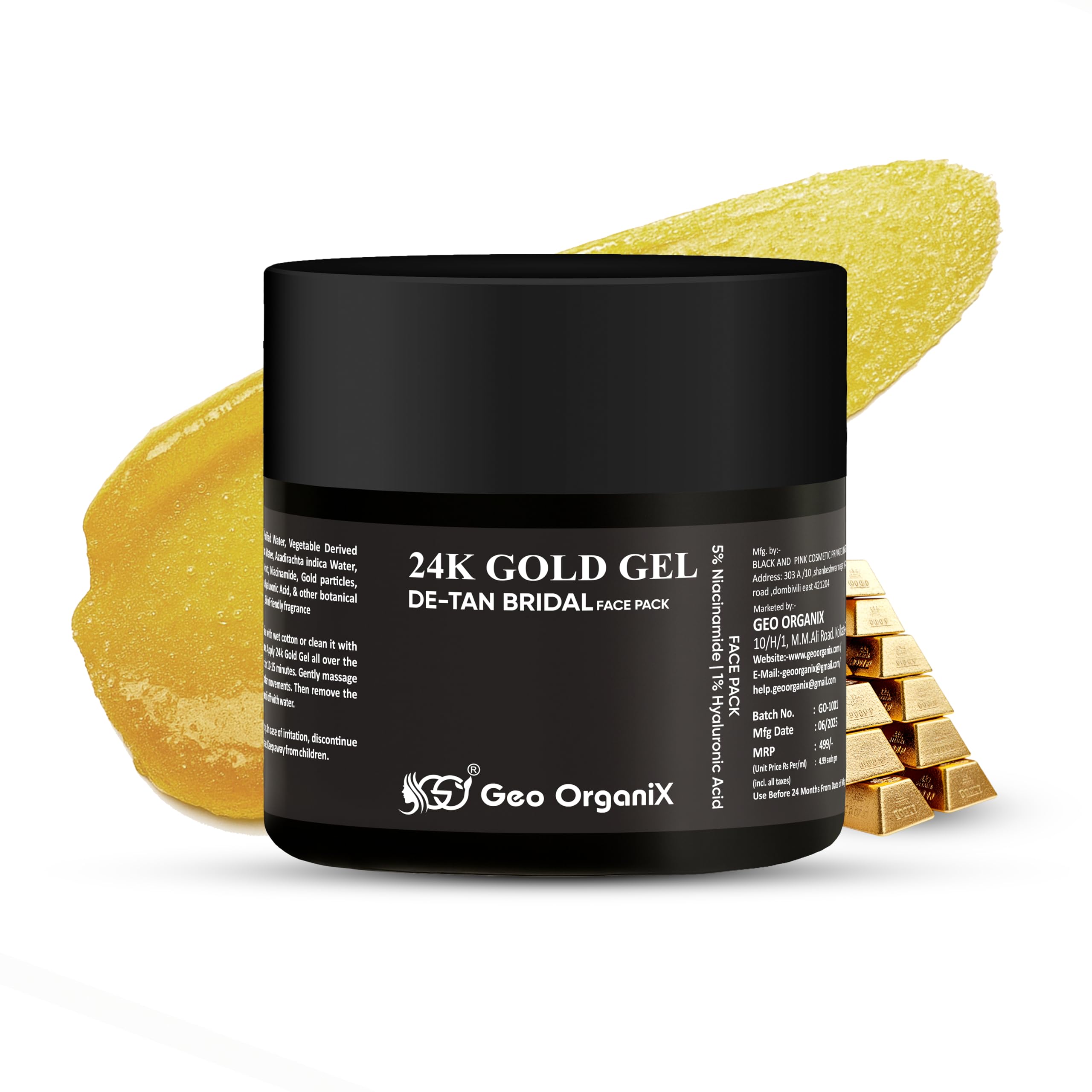 - 24K Hyaluronic Gold Gel | Bridal Glow Face Gel for Radiant & Glowing Skin | Deep Hydration with Hyaluronic Acid | Helps Improve Skin Texture, Glow & Smoothness | Lightweight, Non-Greasy Formula | 100 g
