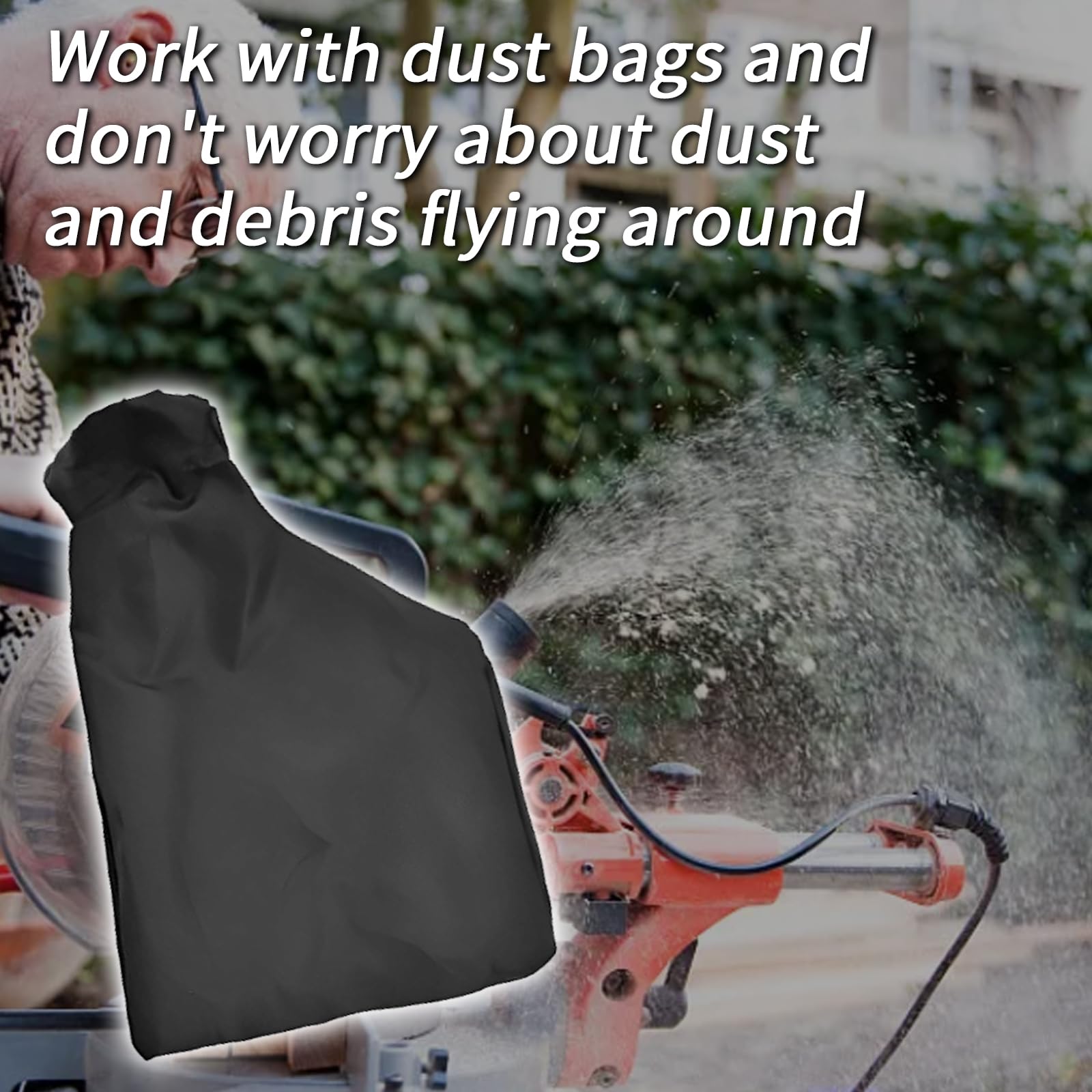 4 Pcs Dust Bag Set, Saw Dust Bag with Zipper & Wire Stand, Anti-Dust Cover Suitable for 255 Miter Accessories Replacement, Easy Disposal of Dust (Black) - Image 4