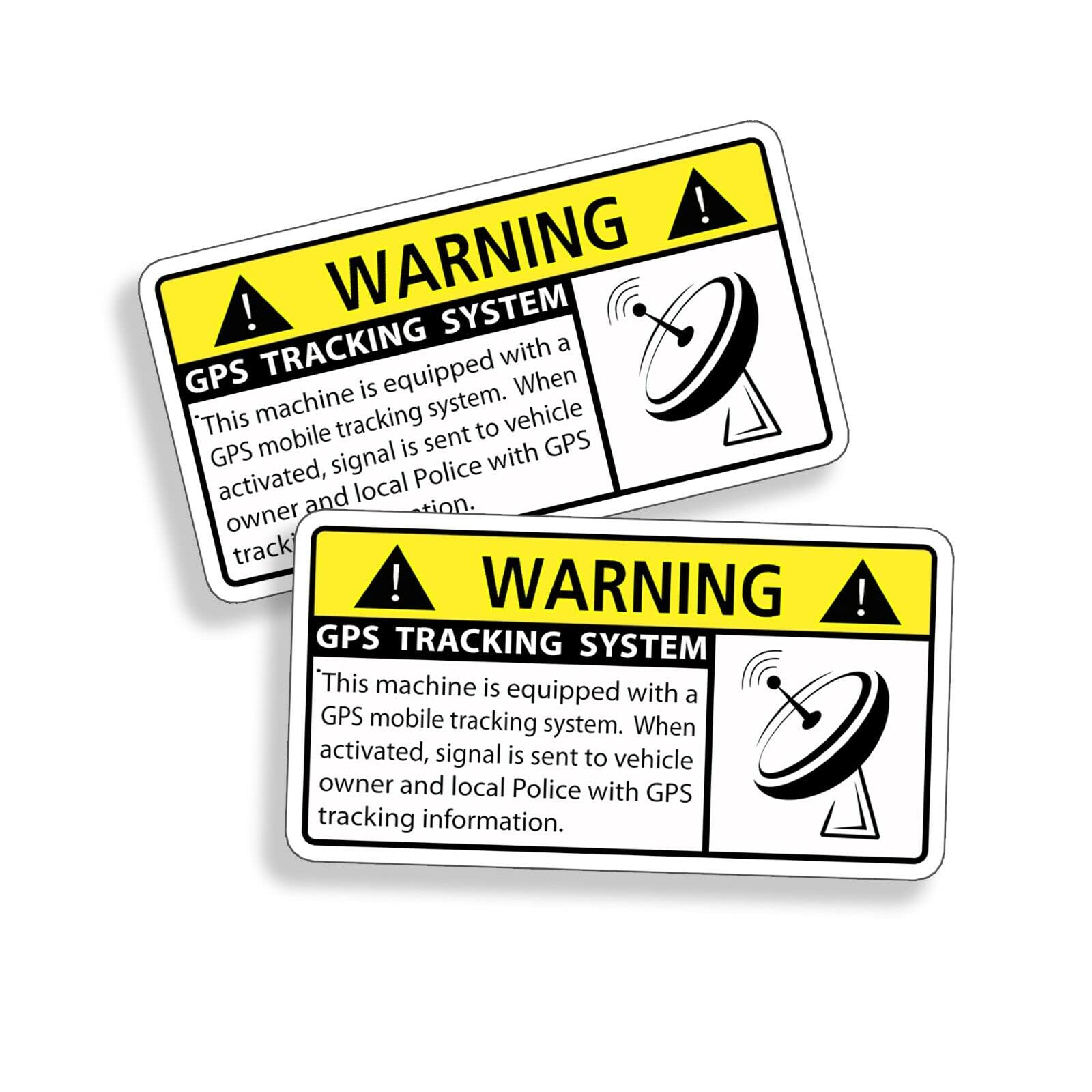 GPS Machine Tracking Sticker Anti Theft Security System Warning Decal 4 ? 2.25 inch Set of 2
