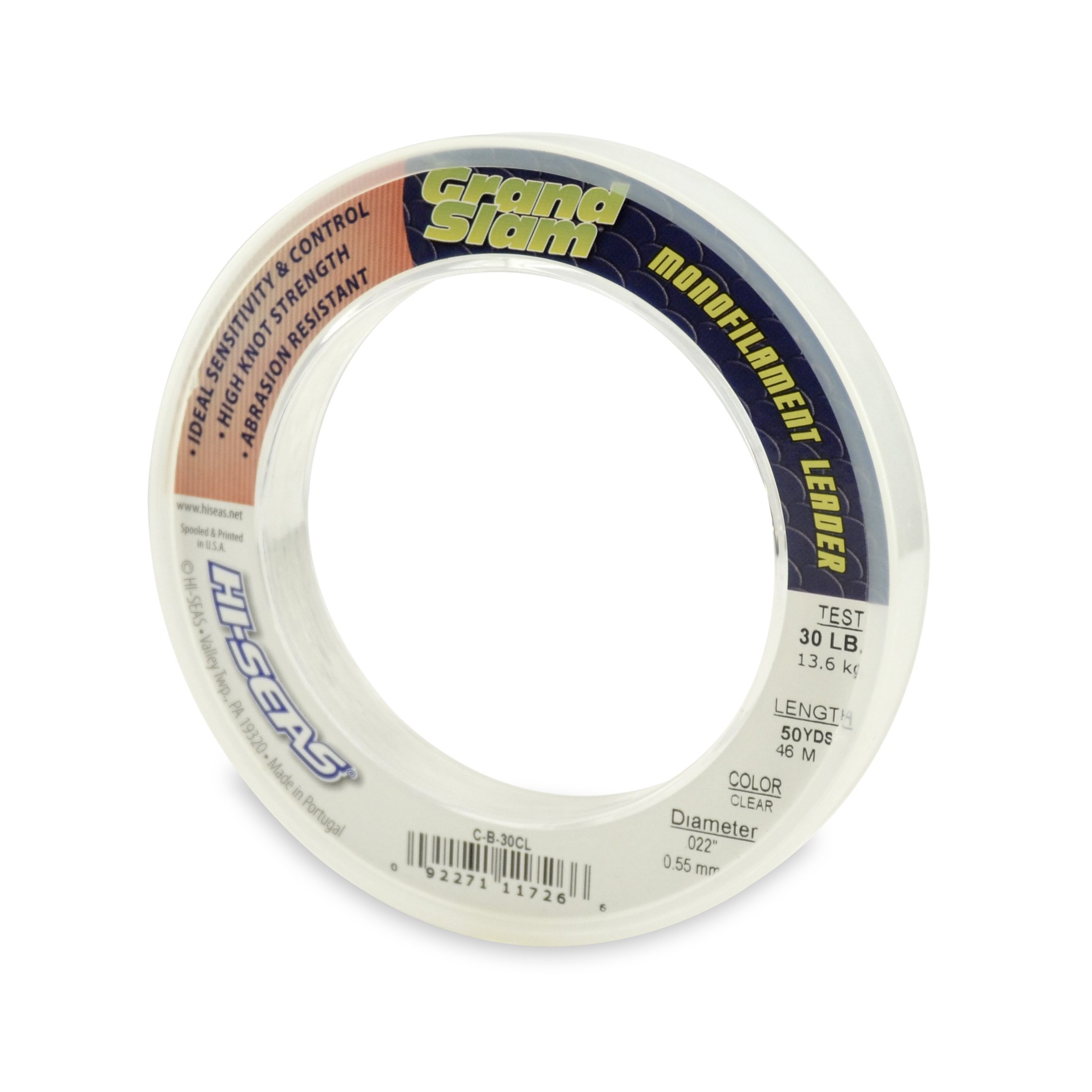 HI-SEAS Grand Slam Monofilament Fishing Leader - Superior Strong Clear Black, for Freshwater &amp; Saltwater Big Game Bottom Fishing, Trolling