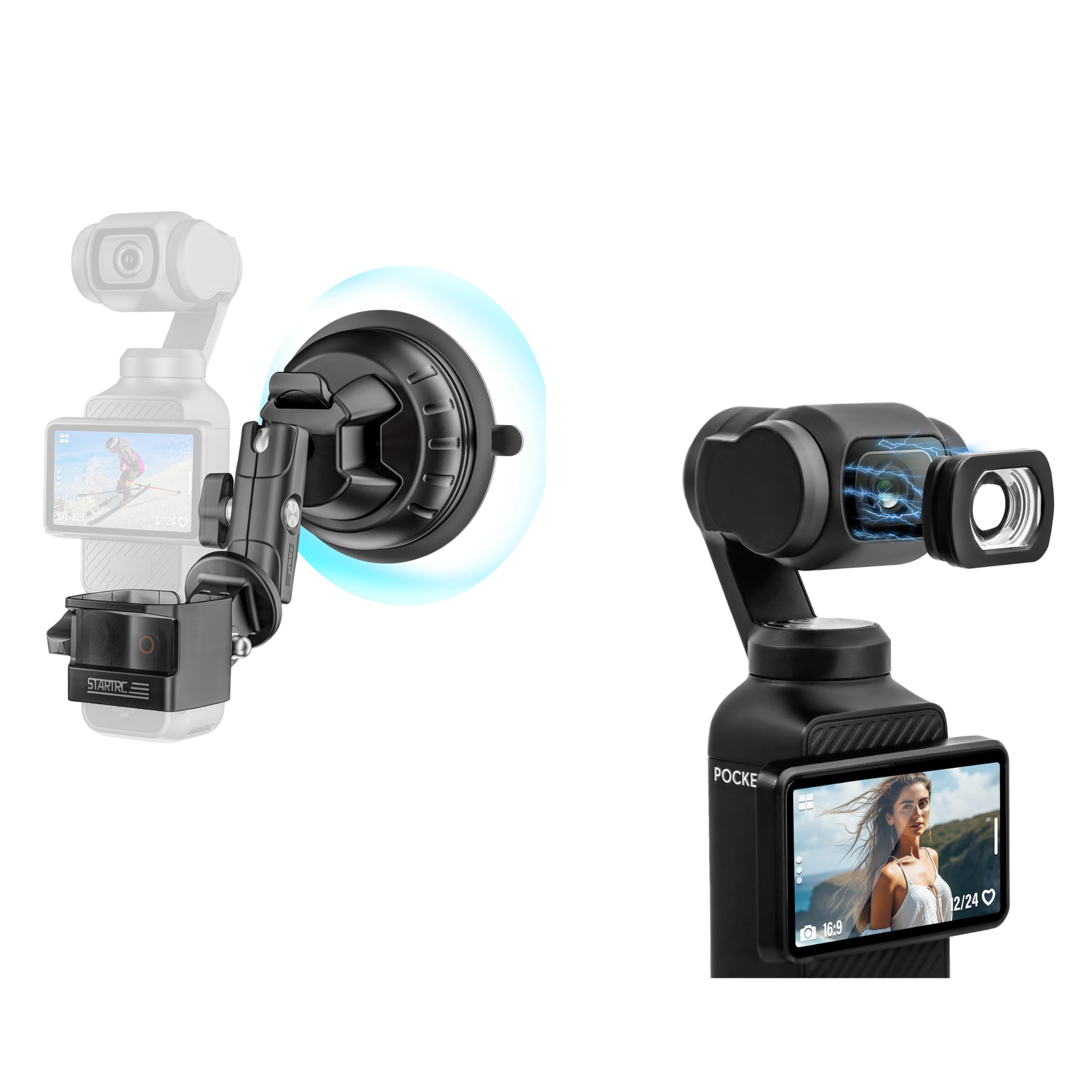 Tomat Pocket 3 ND Filters Wide Angle Lens Filter + Suction Cup Mount for DJI OSMO Pocket 3 Accessories