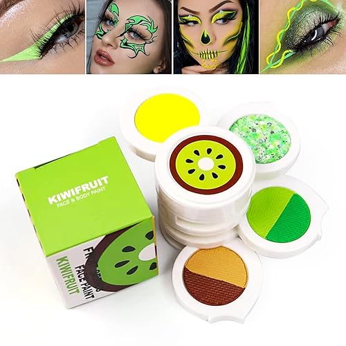 Miniatura 5 de Paleta de delineador de ojos activada por agua con purpurina de neón gruesa prensada, pintura corporal activada por agua que brilla en la oscuridad