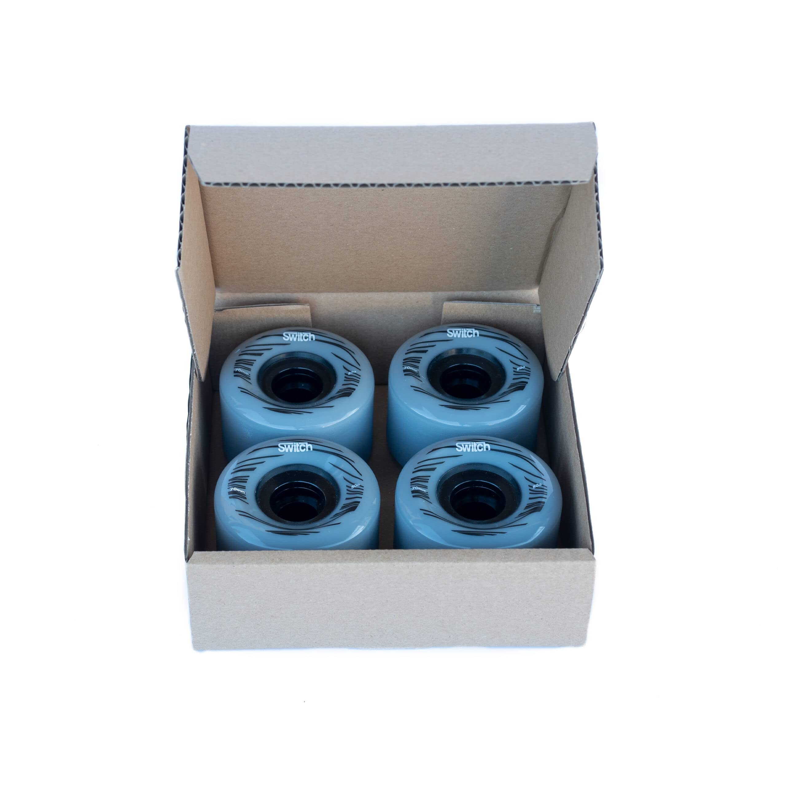 Roues pour longboard Downhill Freeride 70 mm 80A Switch Gris